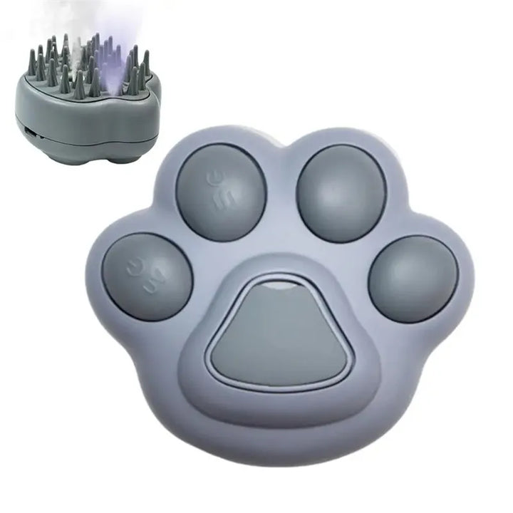 Hands-on view of the ergonomic electric pet grooming spray brush for all pets.