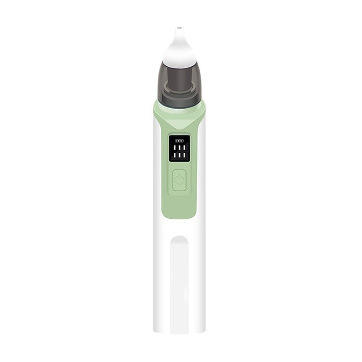 Baby health essential: a rechargeable nasal aspirator with soft silicone tip.