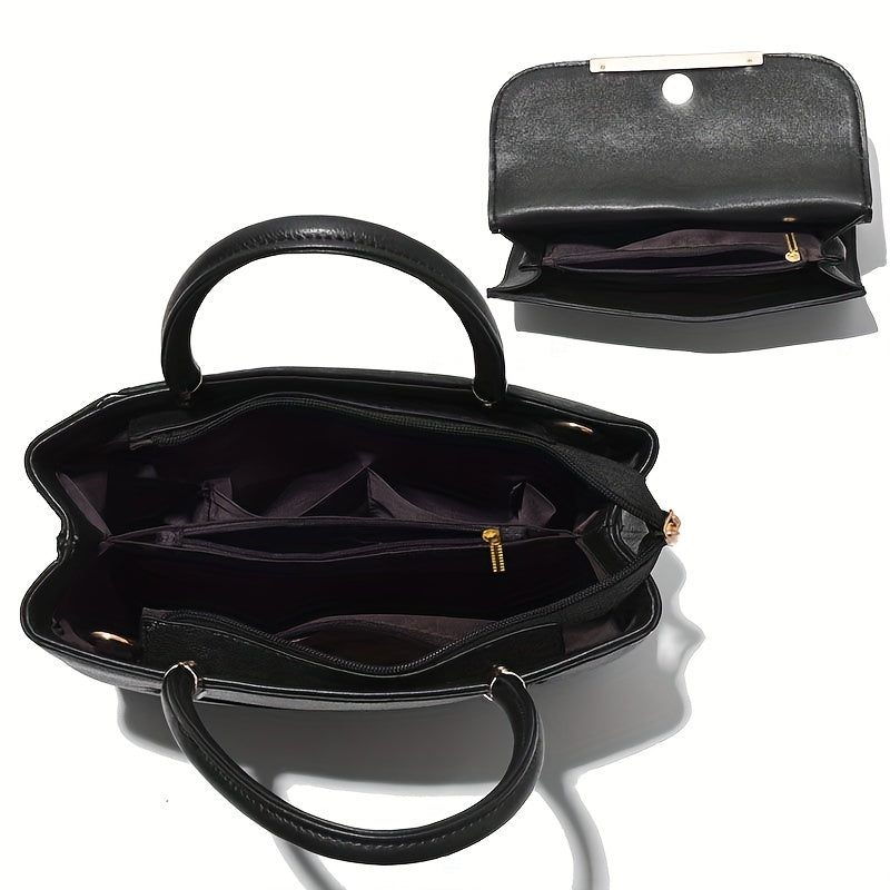 Chic women's 2-piece set: spacious tote & versatile crossbody handbag. Fashion accessory for daily elegance.