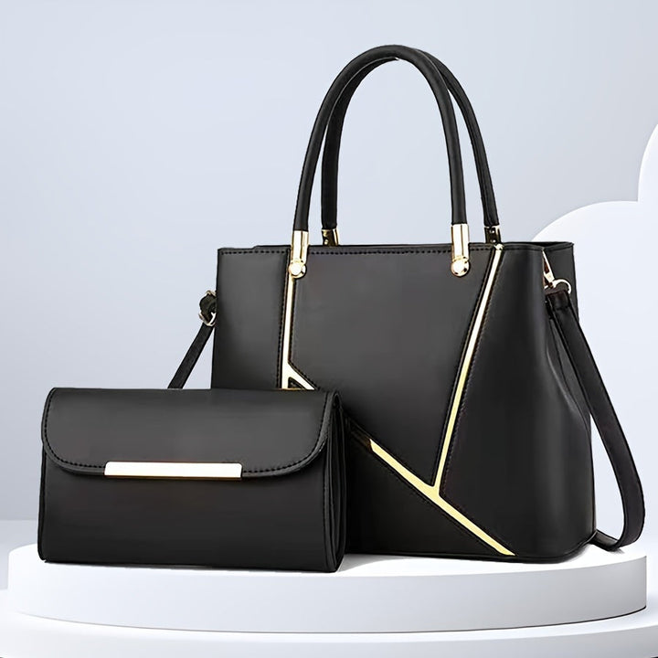 Stylish women's tote bag with matching crossbody purse. Elegant 2-piece handbag set, perfect for everyday chic.