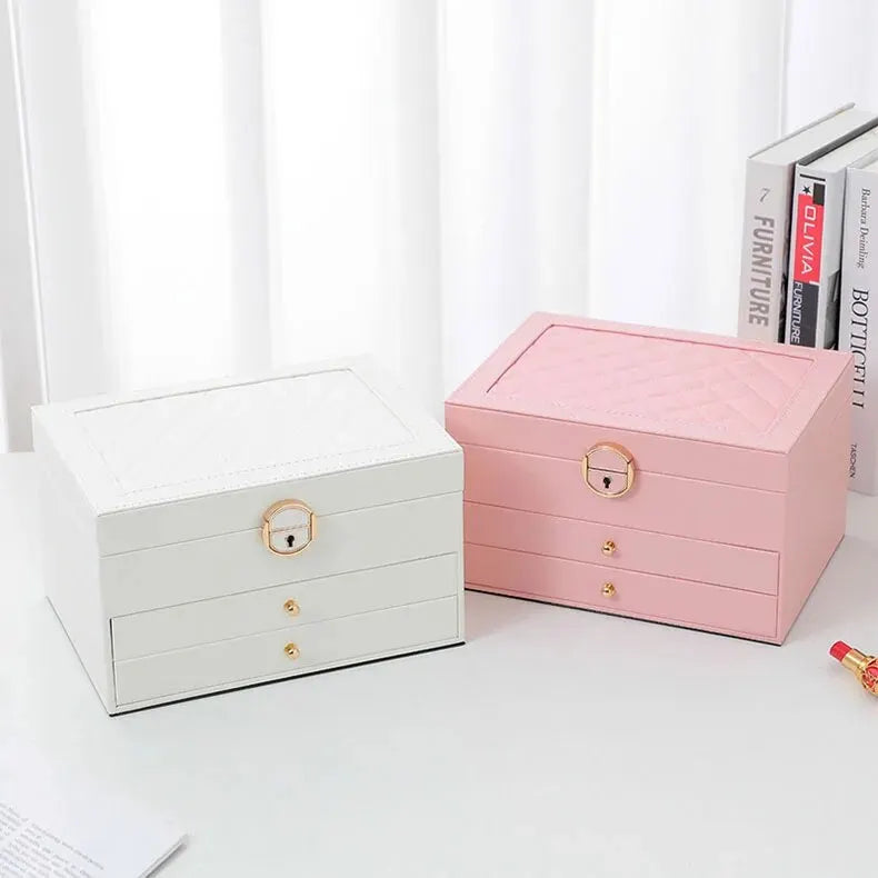 Premium 3-layer jewelry box, an elegant gift for anyone needing accessory storage and organization.
