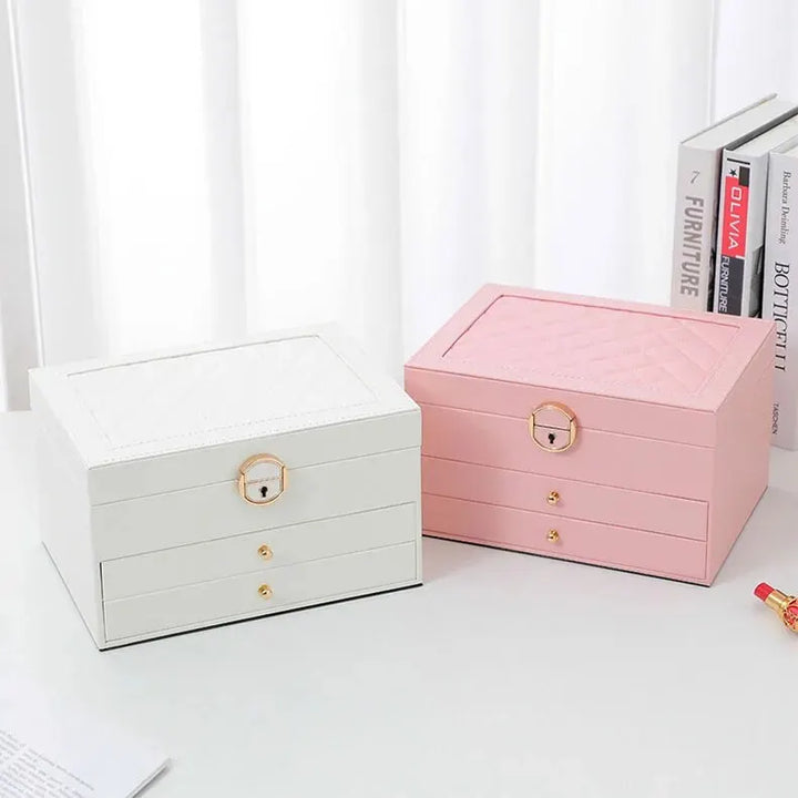 Premium 3-layer jewelry box, an elegant gift for anyone needing accessory storage and organization.
