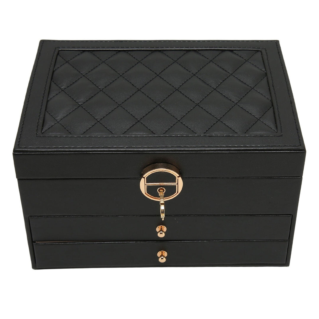 Chic 3-layer jewelry storage box, perfect for desktop organization & displaying your favorite accessories.