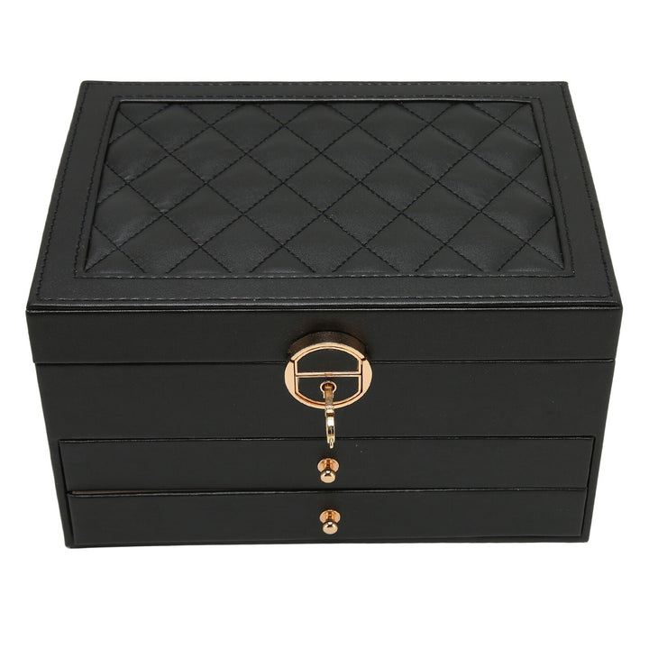 Chic 3-layer jewelry storage box, perfect for desktop organization & displaying your favorite accessories.