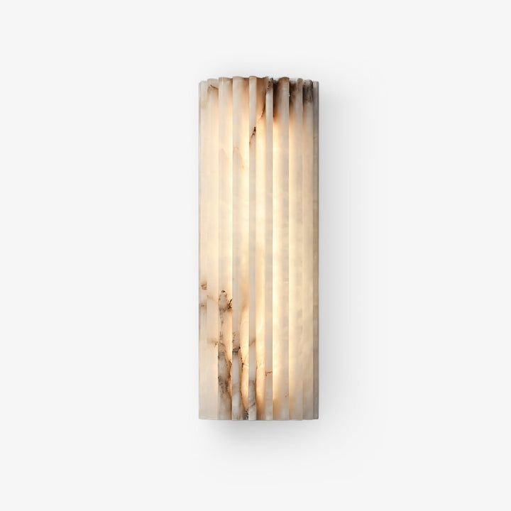 Elegant alabaster LED wall light, perfect modern luxury home lighting for sophisticated interiors.