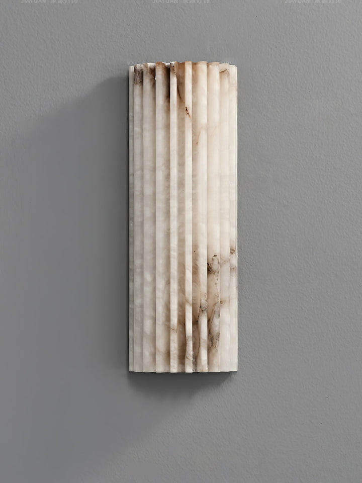 Luxury natural stone alabaster LED wall light, modern dimmable architectural lighting.