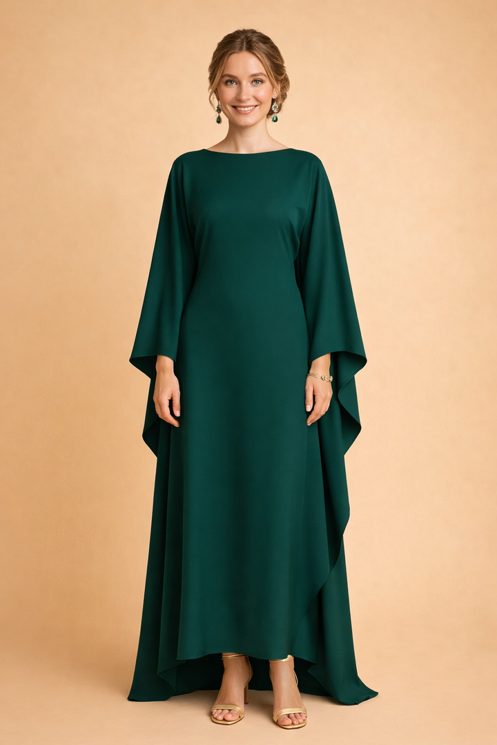 Elegance redefined: Batwing sleeve maxi dress for a sophisticated women's fashion look.