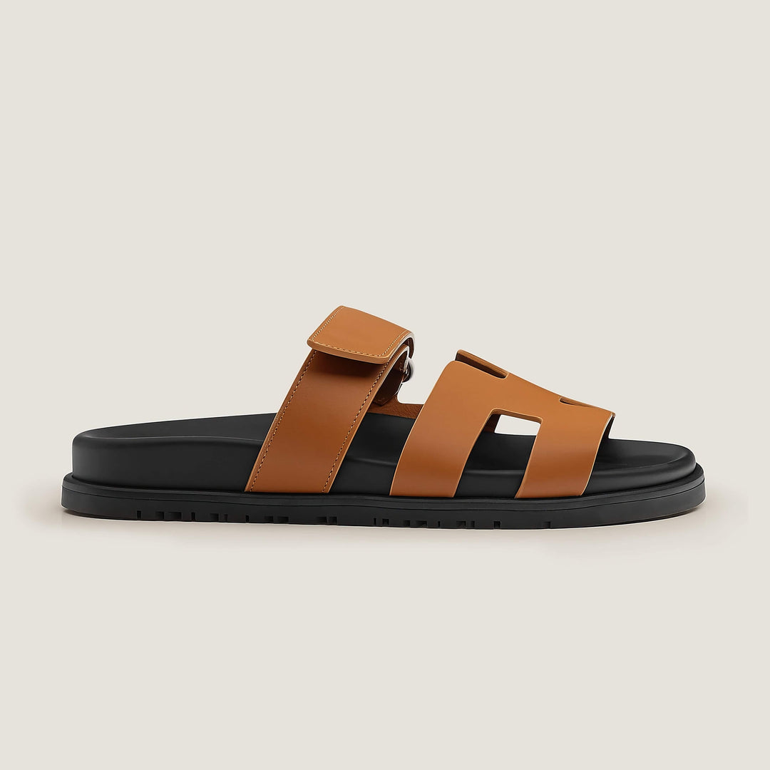 Comfortable sole detail of elegant women's leather sandals, perfect for walking.
