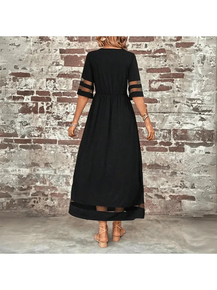 Flattering midi dress for women, offering tummy control and versatile style.