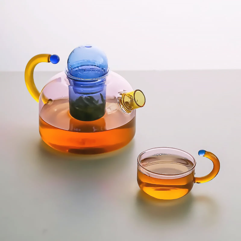 Close-up of high-quality borosilicate glass tea set, highlighting clarity & sleek design. Modern kitchenware glassware.