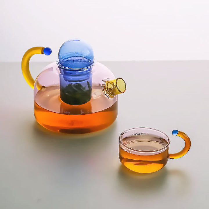 Close-up of high-quality borosilicate glass tea set, highlighting clarity & sleek design. Modern kitchenware glassware.