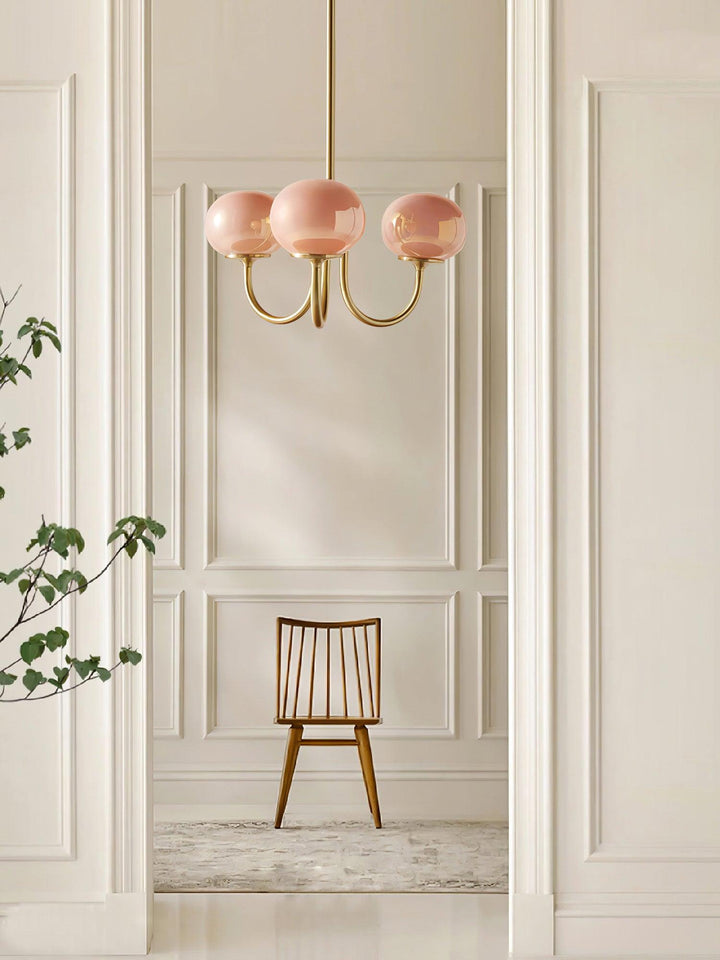 Striking brass ring light, a chic ceiling light for contemporary dining rooms.