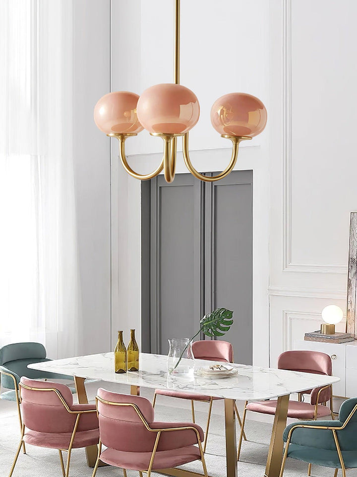Luxurious silver-finish ring pendant, a decorative modern fixture for dining.