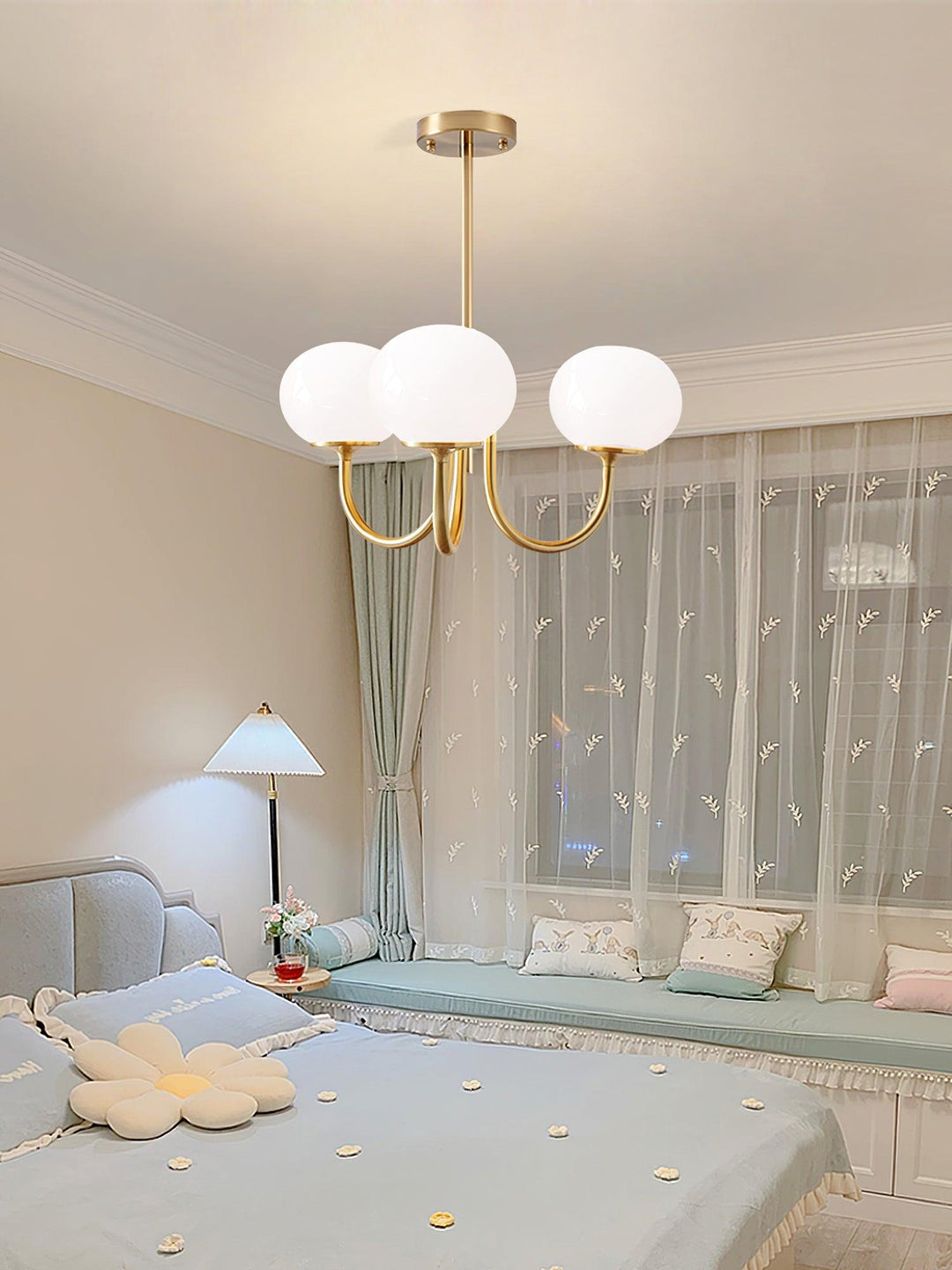Striking chrome ring light, decorative ambient lighting for contemporary interiors.