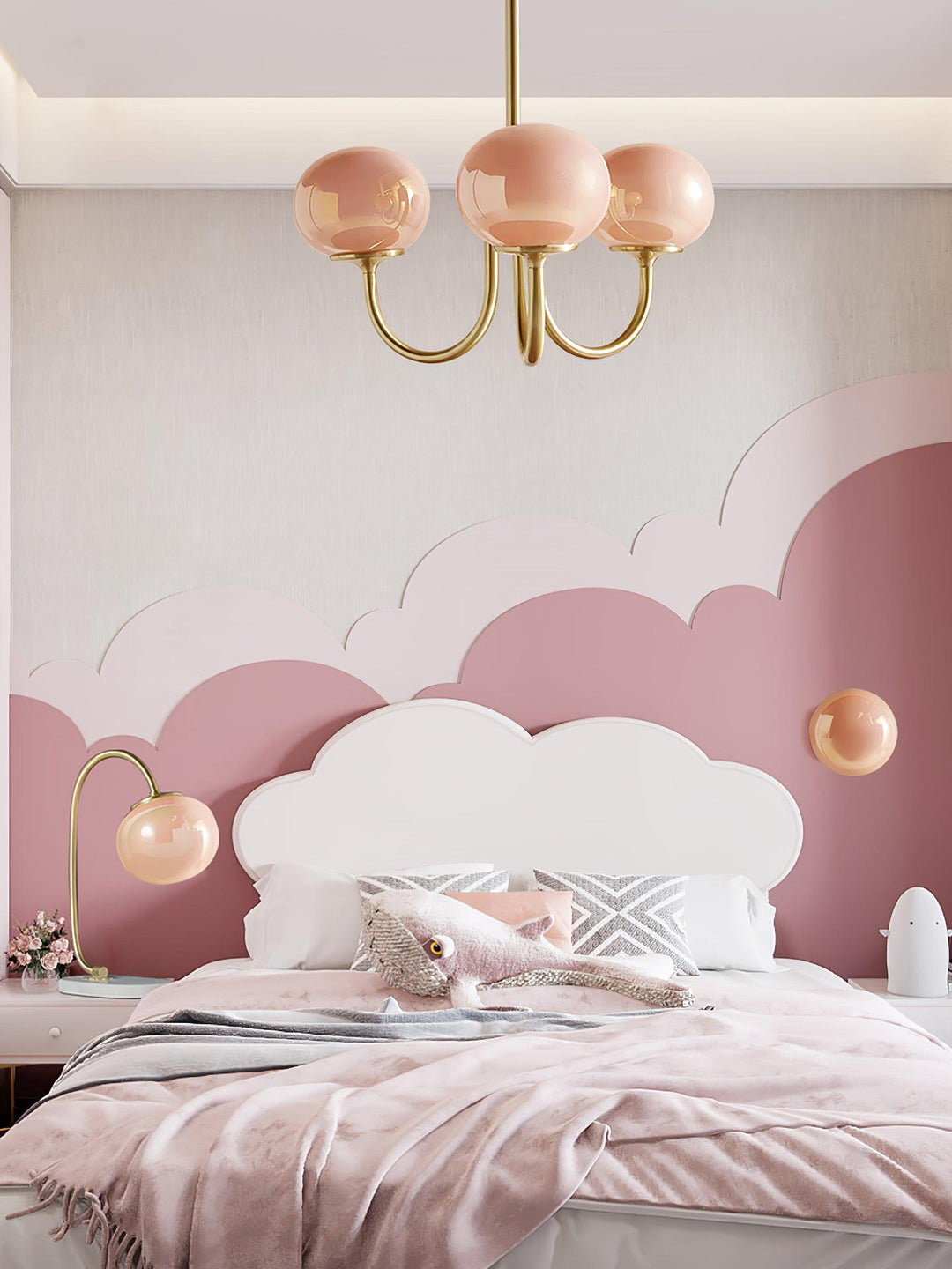 Elegant chrome circular ceiling light with glass spheres for modern dining.