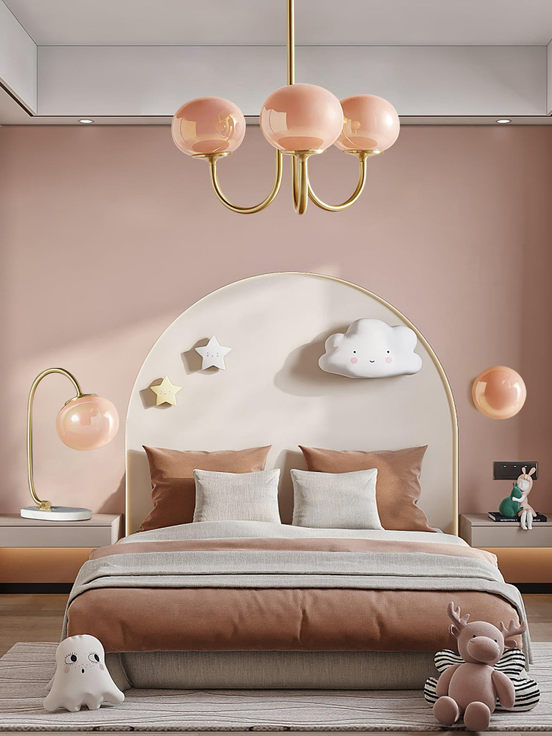 Luxurious chrome circular lamp, a striking decorative piece for any home.
