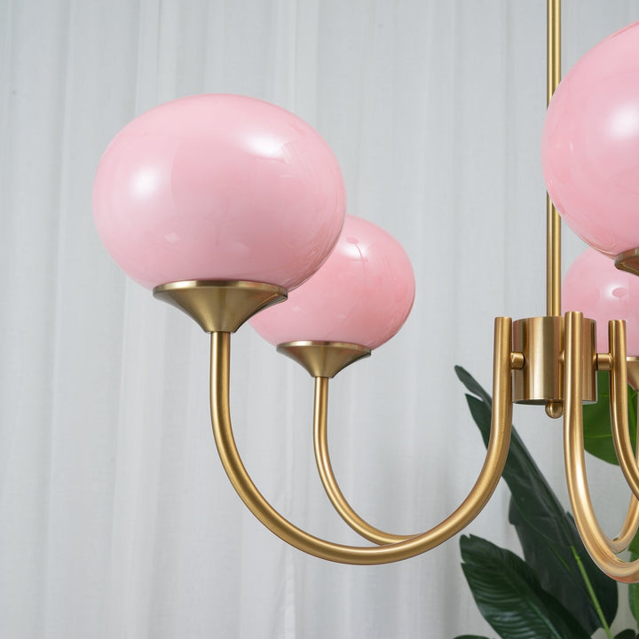 Modern silver-finish ring lamp, chic ceiling light with opal glass shades.