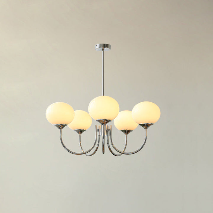 Chic chrome circular pendant, a sophisticated overhead fixture for any room.