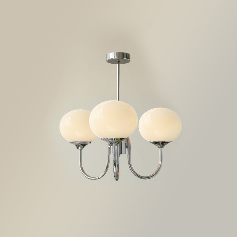 Unique chrome circle ceiling light, ambient lighting with frosted glass for any room.