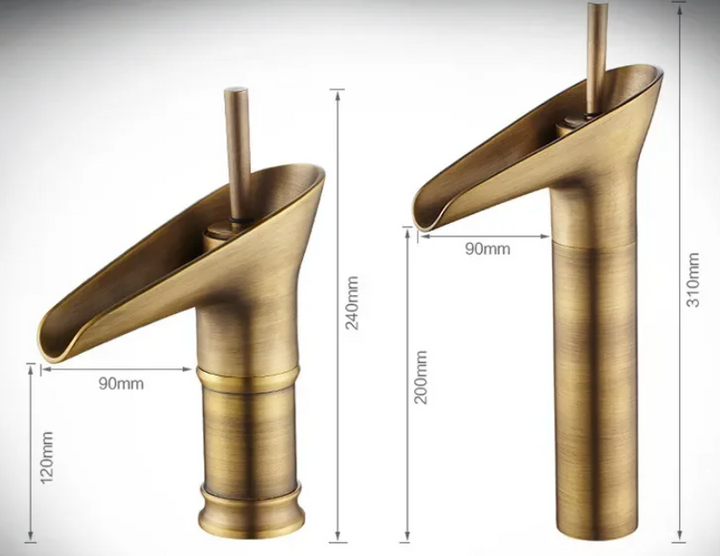 Chrome waterfall bathroom faucet, sleek design basin mixer, easy to install.