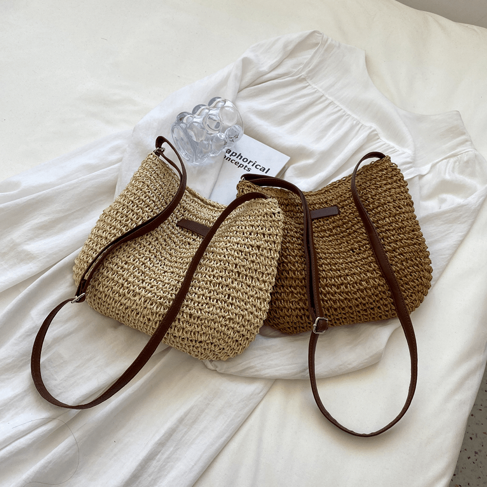 Chic two-tone brown and beige women's handbag, perfect for versatile everyday use.