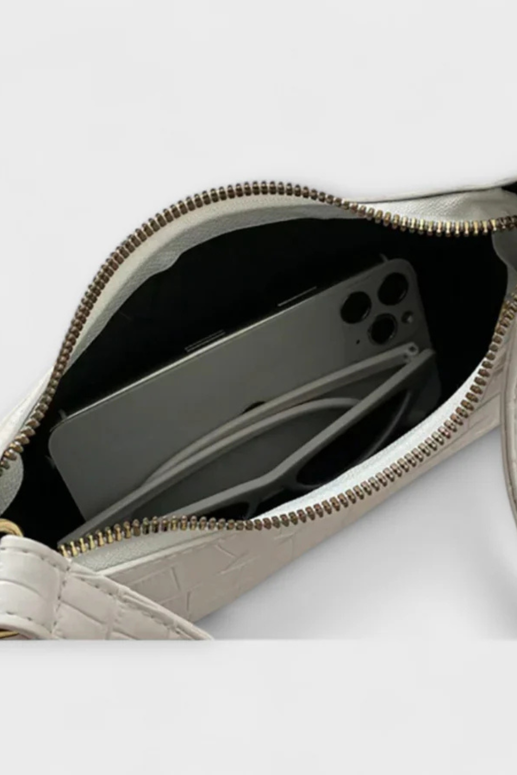 Structured classic textured shoulder bag for women, an elegant and functional fashion piece.