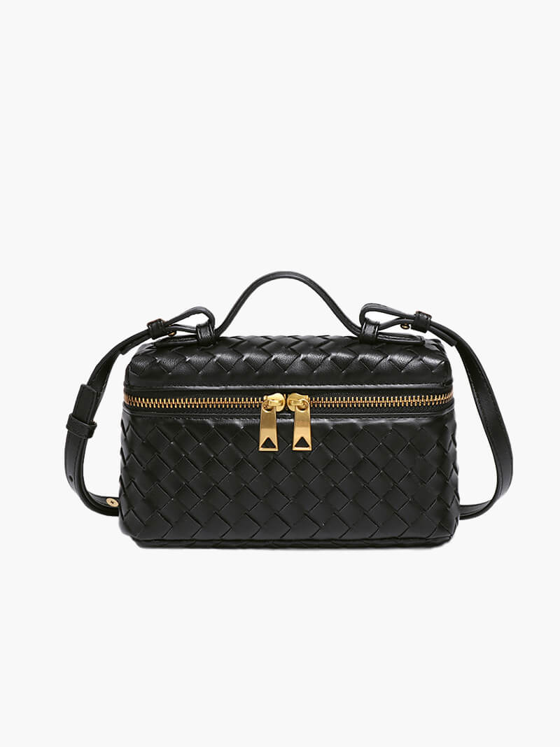 Elegant compact women's shoulder bag with chic woven texture, perfect for modern daily wear.