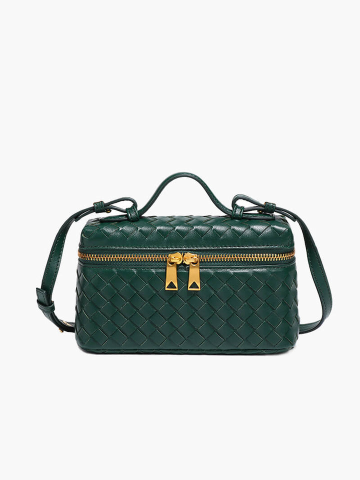 Chic & compact women's shoulder bag, elegant woven texture handbag, perfect for modern everyday style.