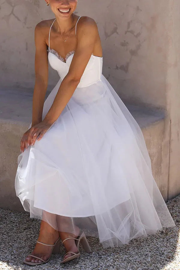 Formal women's corset midi dress, an elegant choice for evening wear or special occasion parties.