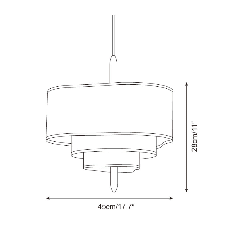 Contemporary fabric & wood pendant fixture. Modern kitchen island light.