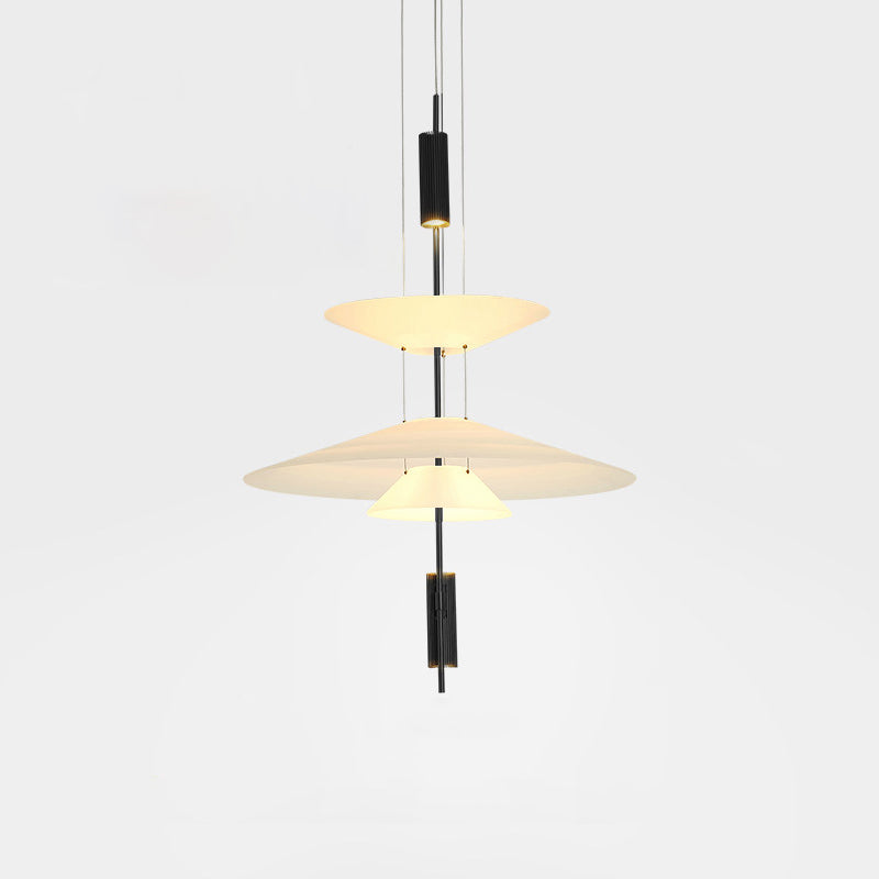 Sleek gold disc pendant light, integrated LED, modern design for home decor.