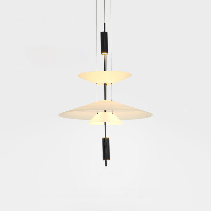 Sleek gold disc pendant light, integrated LED, modern design for home decor.