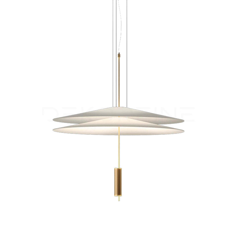 Black floating disc light, modern LED, ambient hanging lamp.
