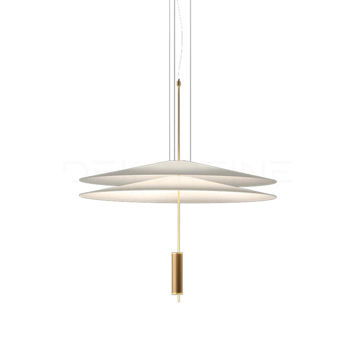 Black floating disc light, modern LED, ambient hanging lamp.