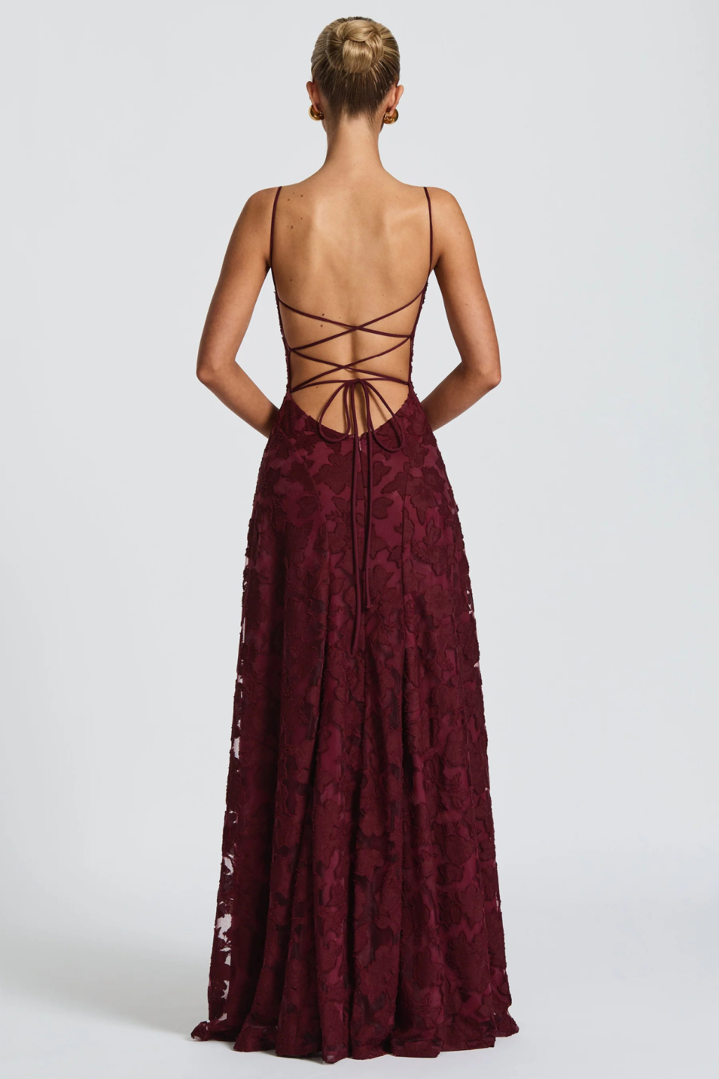 Luxurious floral brocade maxi dress, an elegant formal evening gown for women & wedding guests.
