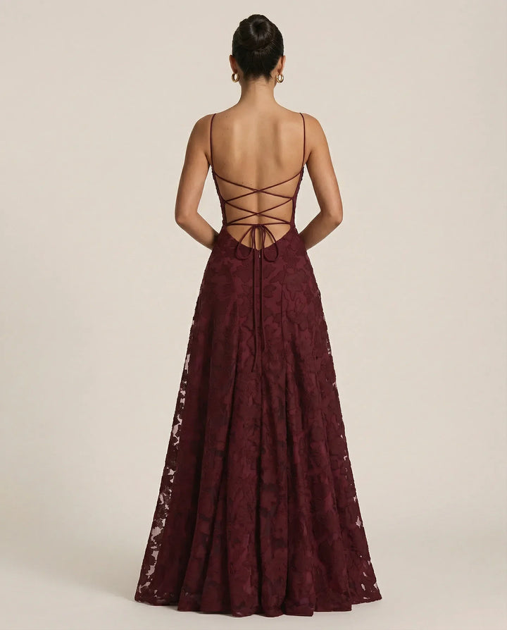 Women's flowy floral maxi dress, ideal for elegant evening wear or garden parties.