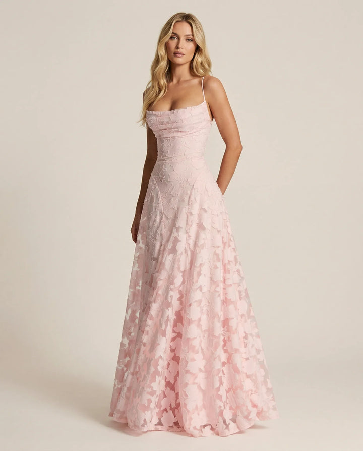 Chic women's floral occasion maxi dress, a flowy spring/summer style.