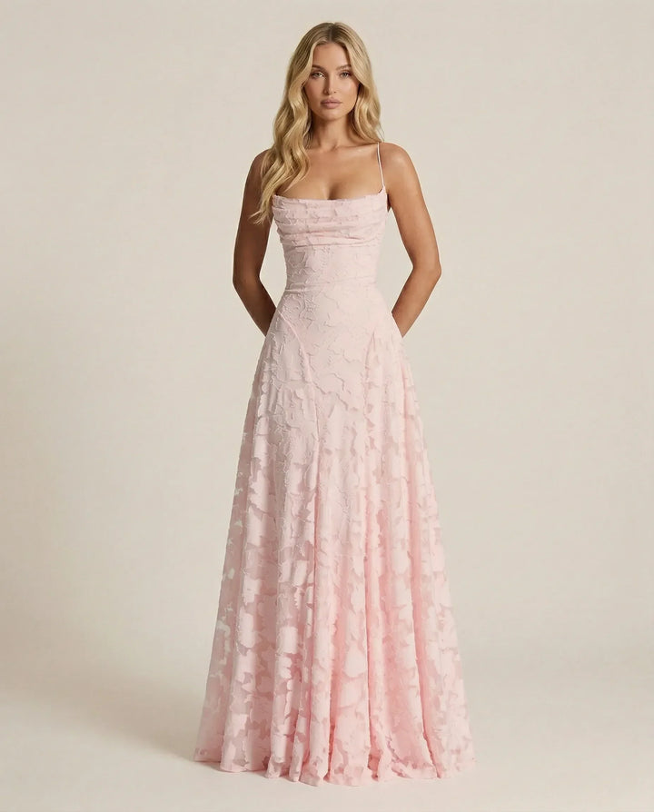 Women's sophisticated floral maxi dress, perfect for elegant spring/summer events.