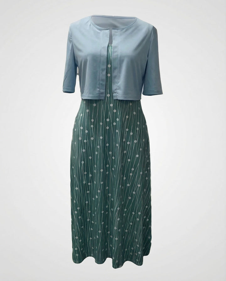 Fashion-forward floral two-piece dress set for women, ideal for any occasion.