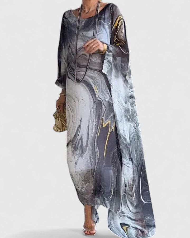 Classic elegant flowy maxi dress for women, a versatile formal dress for evening events & celebrations.