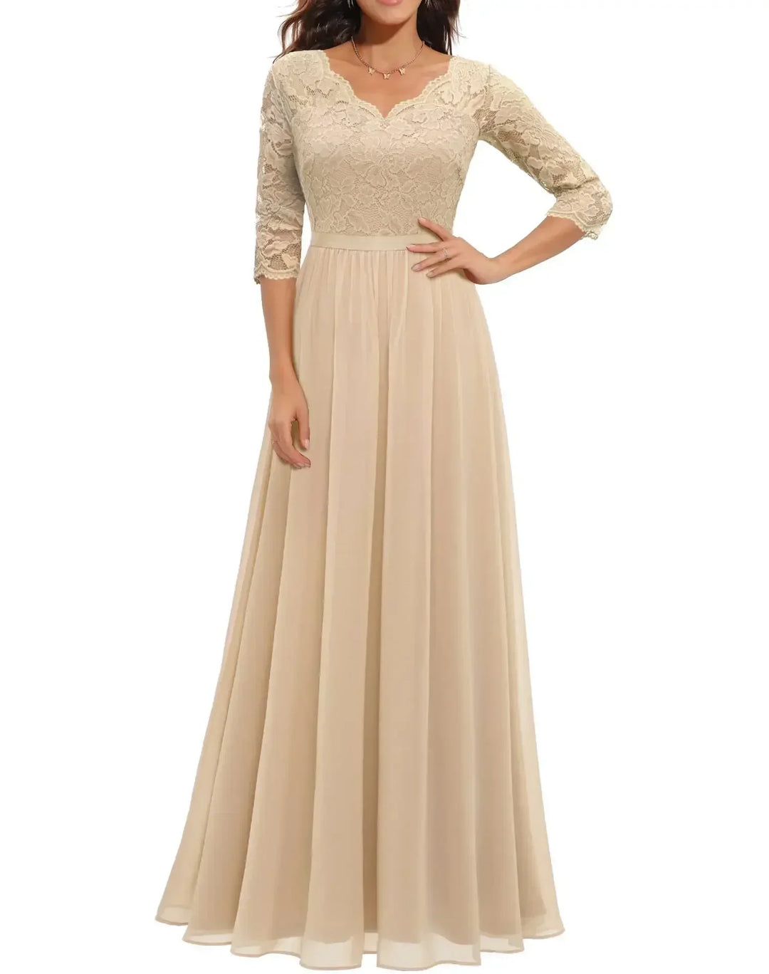 Elegant flowy maxi dress for women. Perfect special occasion & formal evening gown.