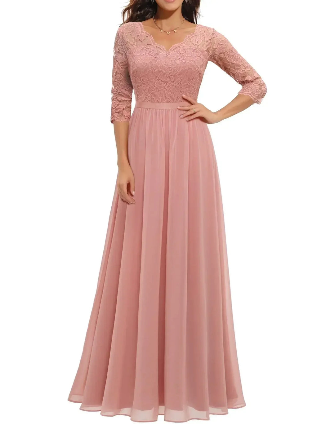 Beautiful elegant flowy maxi dress. Suitable for women's special occasions & weddings.