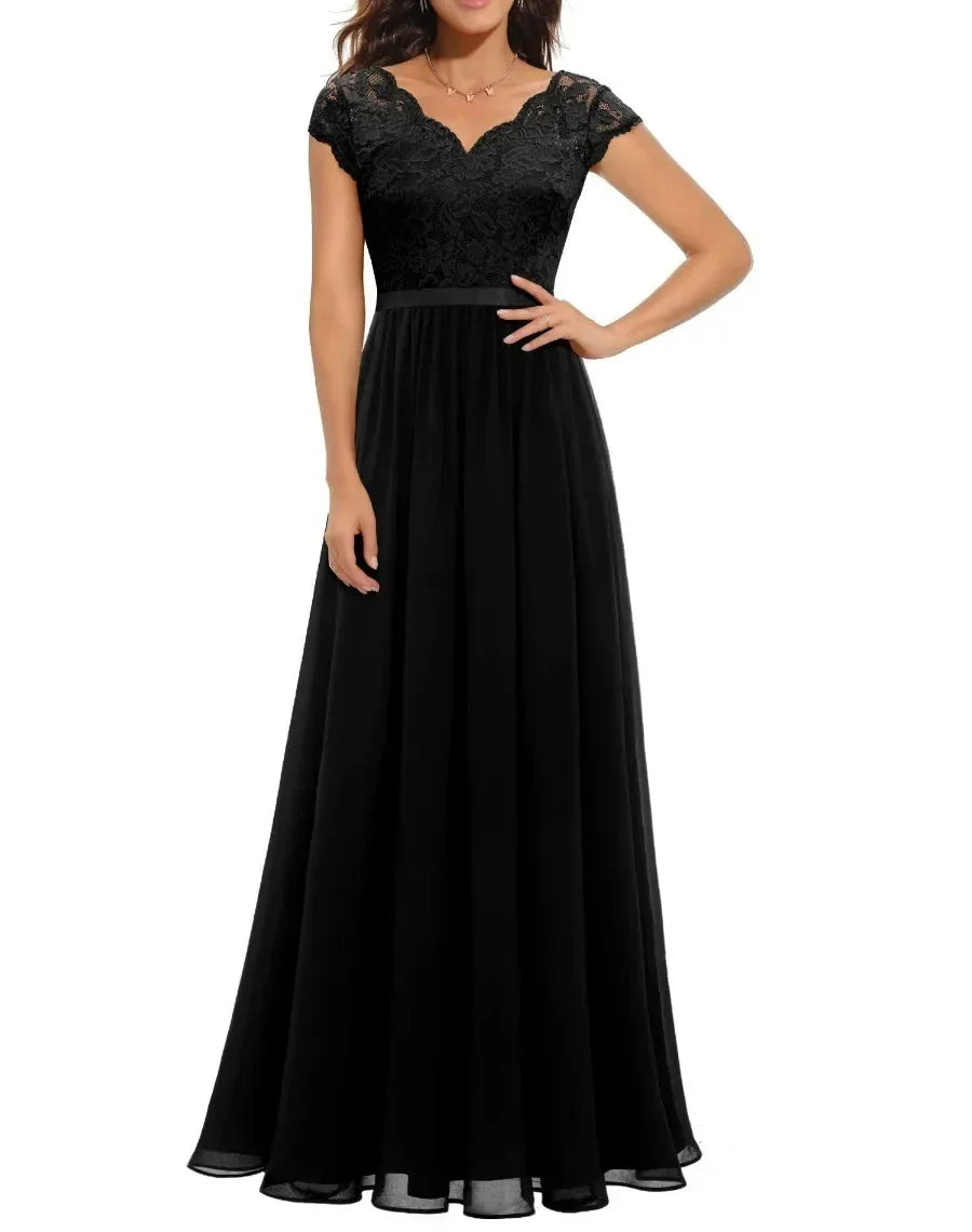 Luxurious flowy maxi dress for women. Elegant choice for any special occasion or formal event.
