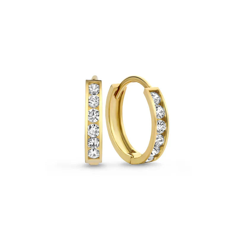 Dainty white gold earrings with subtle sparkling stones, elegant jewelry.