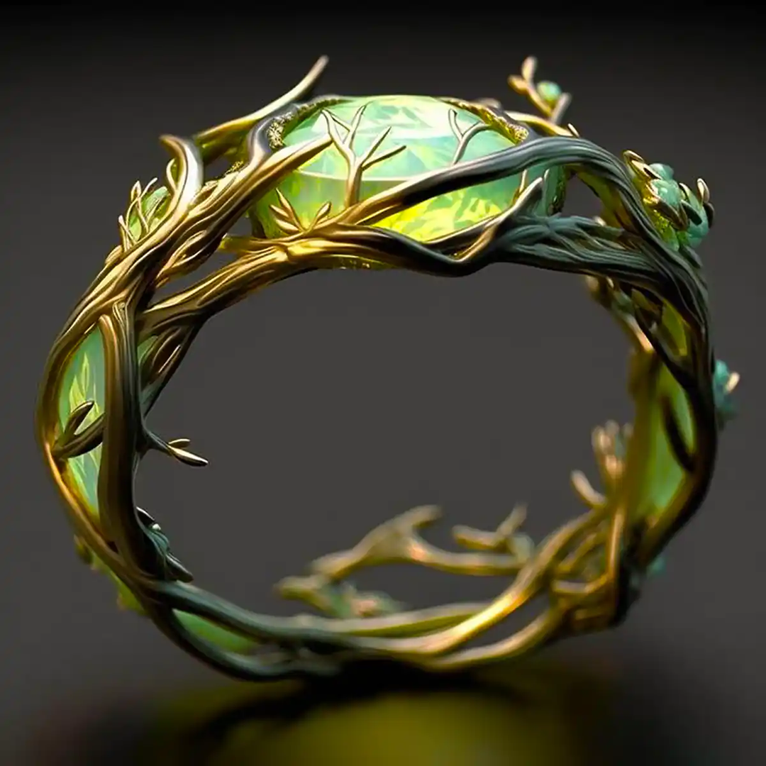 Elegant green opal ring for women, a natural gemstone statement piece with timeless design.