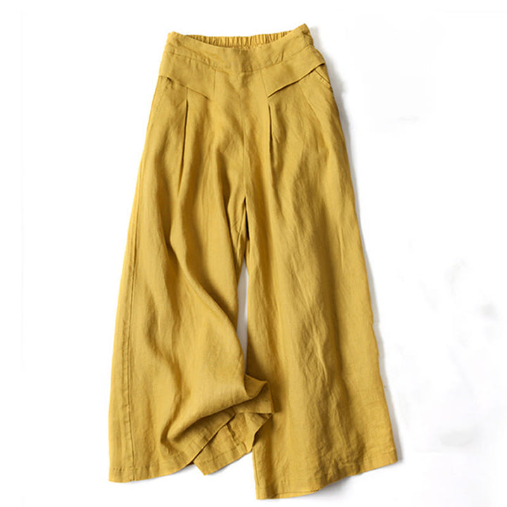 Elegant high-waist wide-leg women's trousers, perfect for office wear & stylish comfort.