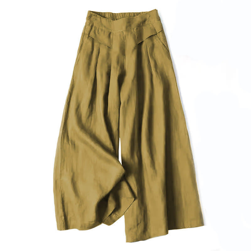 Flowing high-waist wide-leg trousers for women, excellent for elegant casual chic styling.