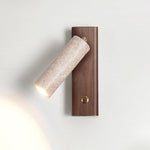 Walnut wood and yellow travertine