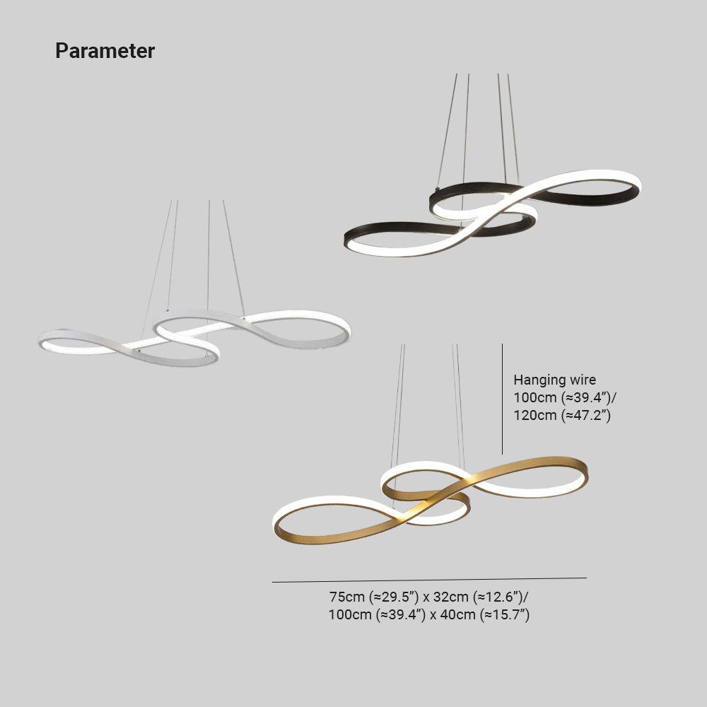 Musical notes LED pendant light, modern ceiling lamp enhancing home ambiance with contemporary design.