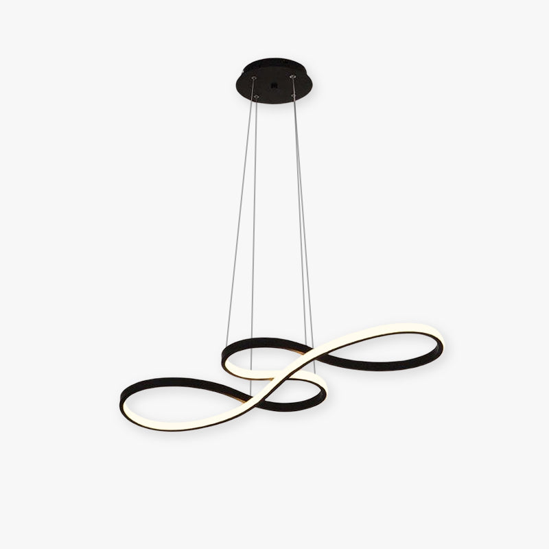LED musical notes pendant lamp, modern ceiling light, adding an elegant touch to stylish interiors.